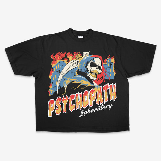 Lab On Fire Oversized Vintage Tee Black